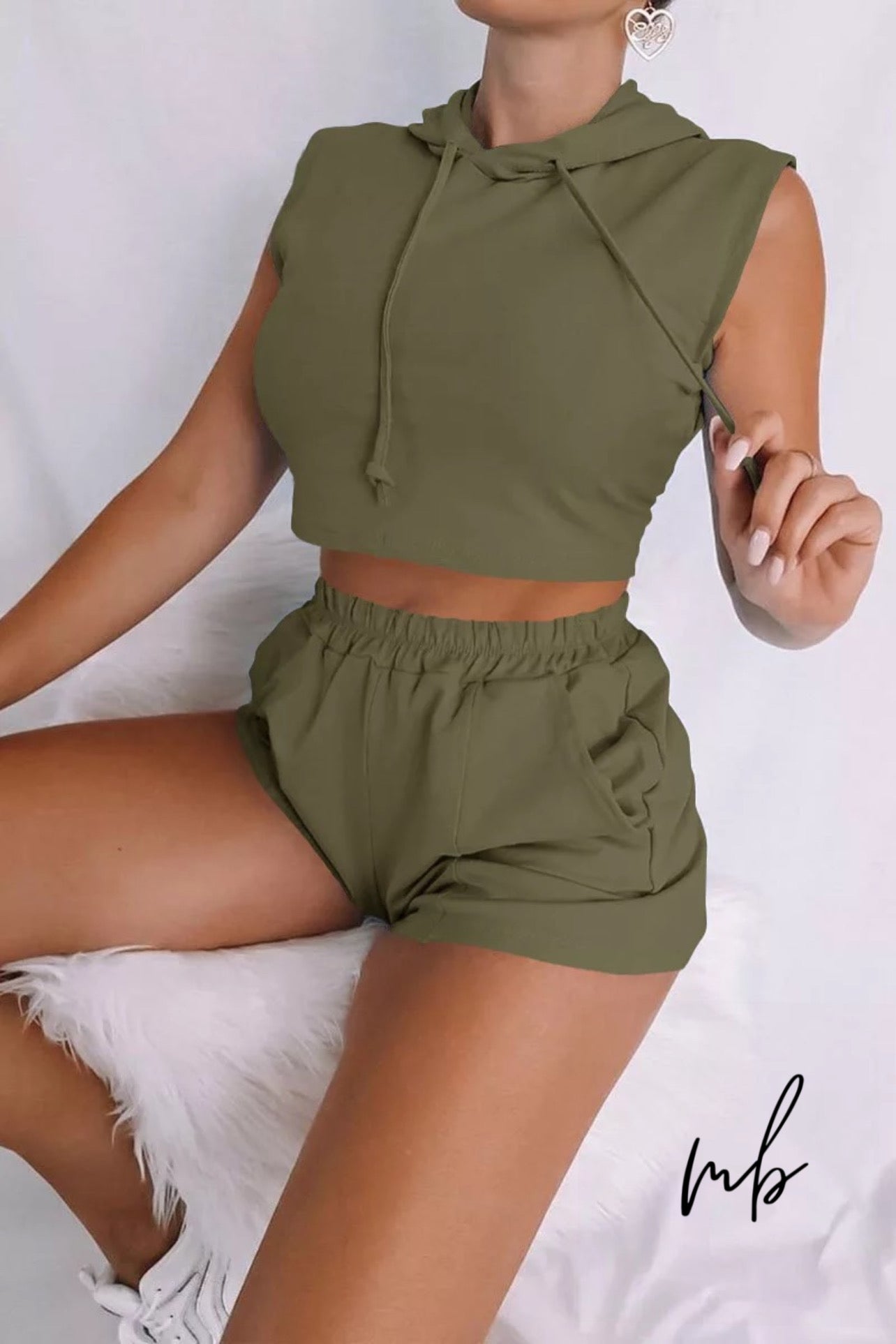 Sleeveless Hoodie & Shorts Set